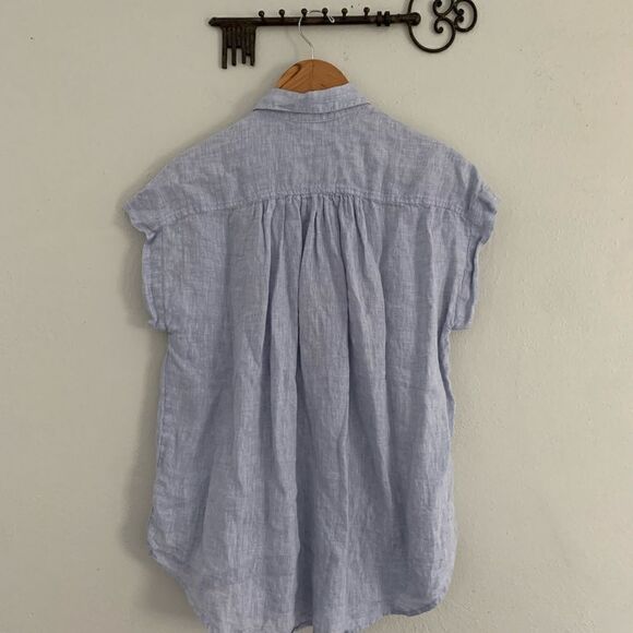 Artisan*NY 100% linen button down light blue blouse woman’s size small - Picture 7 of 7
